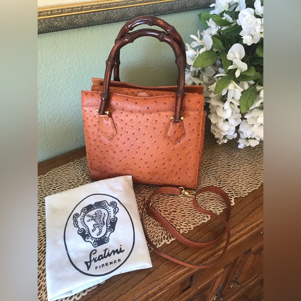 genuine ostrich leather handbag